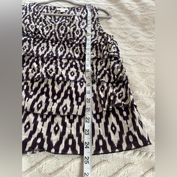 Loft Dark Purple & White Aztec Design, Cotton summer Blouse women’s SZ Small - Picture 13 of 14